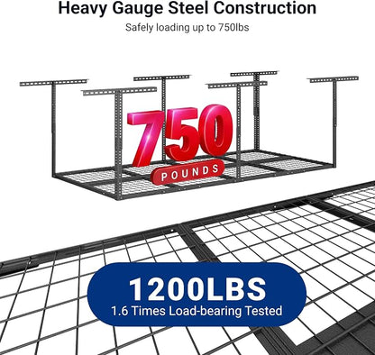 FLEXIMOUNTS 3x8 Overhead Garage Ceiling Storage Rack, Adjustable Garage - Image 2