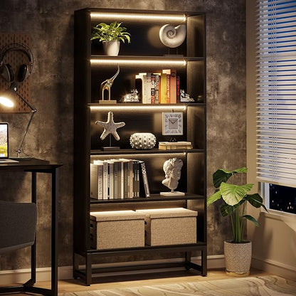 Tribesigns Tall Bookcase Black Bookshelf, 70.8” Large Bookcases Organizer by Unknown