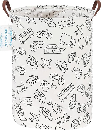 LANGYASHAN Laundry Basket Canvas Fabric Collapsible Organizer Basket by LANGYASHAN