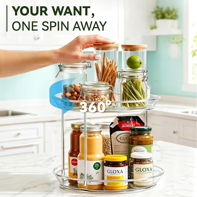 2 Tier Lazy Susan Turntable Organizer - Image 6