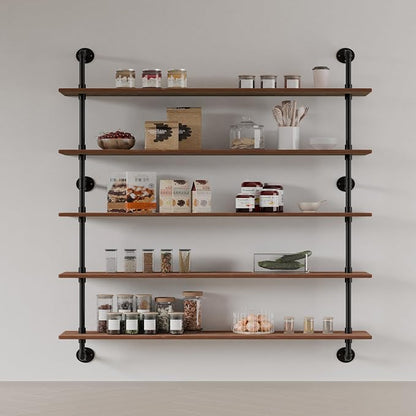 HDDFER Floating Shelves for Wall Bookshelf Industrial Pipe Shelving Shelves 48 - Image 4