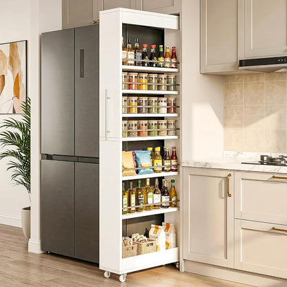 Tribesigns 73" Tall Slim Storage Cart on Wheels, 7-Tier Narrow Pantry Cabinet - Image 3