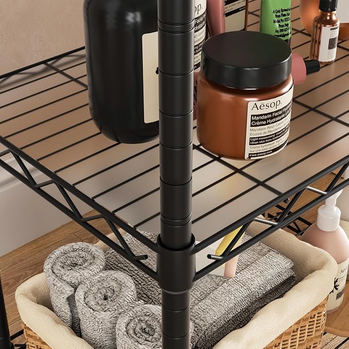 Golpart Small Shelves Storage Wire Metal Adjustable Shelf Unit - Image 5