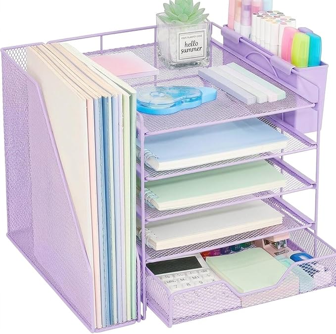 Desk Organizers and Accessories, 5-Tier Paper Letter Tray Organizer by Illuminatinglifewiththewarmthandloveoflight