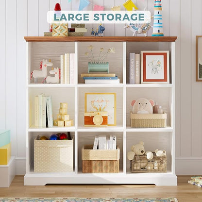IRONCK 9 Cube Storage Organizer, Wooden Cube Shelf - Image 4