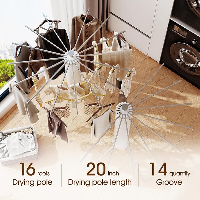 Tripod Clothes Drying Rack, Drying Rack Clothing Foldable, Standing Dry Racks - Image 4