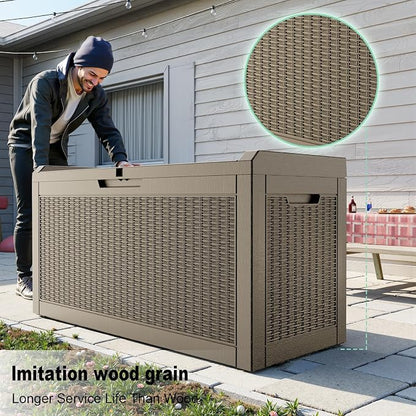 60 Gallon Deck Box, Resin Outdoor Storage Box - Image 3