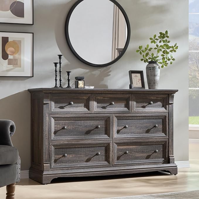 T4TREAM Farmhouse 7 Drawers Dresser by T4TREAMFurniture