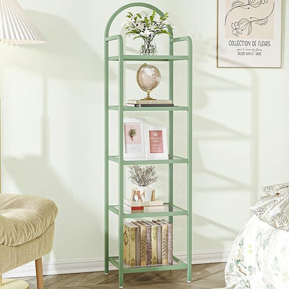 Hzuaneri Bookcase Bookshelf, Tempered Glass Bookshelves | Slim Shelving Unit by Hzuaneri