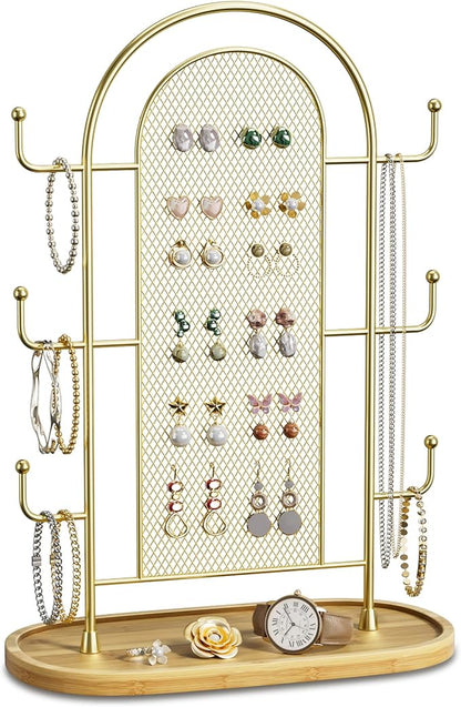 Jewelry Display Earring Stand Gold Organizer Earring StorageTree Jewelry Rack by BUSSDIS