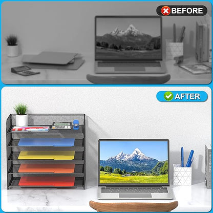 2 Pack Legal/A4/Letter Size Desk Paper Organizer Desktop File Organizer - Image 5