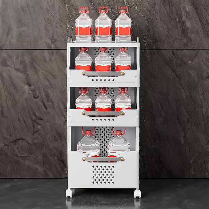 Laundry Basket with Wheels, Rolling Folding Laundry Hamper, utility cart - Image 3