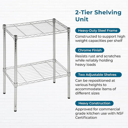 Honey-Can-Do 14x24x24 Shelving Unit CRM SHF-09374 Chrome, 500 lbs | 500 lb - Image 5