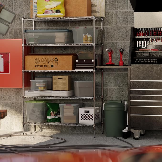 21" Deep x 48" Wide x 74" Height Wire Shelving Kit | 5-Tier | NSF Commercial - Image 2