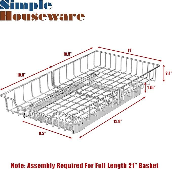 Simple Houseware Under Cabinet Pull Out Sliding Shelf - Image 2
