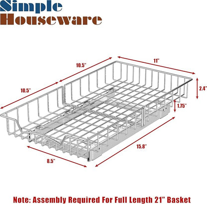 Simple Houseware Under Cabinet Pull Out Sliding Shelf - Image 2