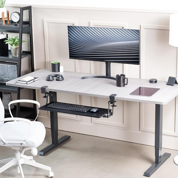VIVO Large Clamp-on 27 x 11 inch Computer Keyboard and Mouse Tray - Image 8