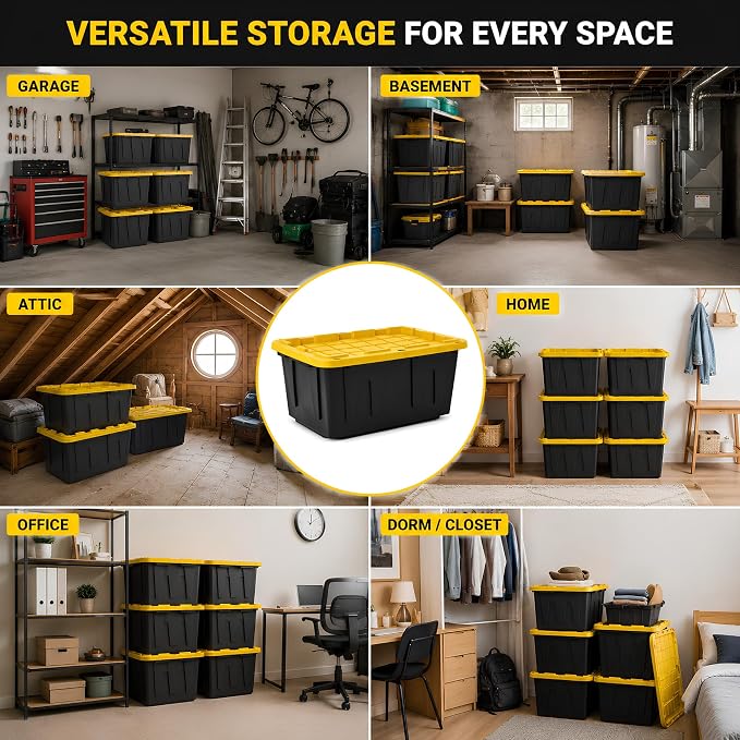 8 Pack 27 Gallon Heavy Duty Storage Totes - Image 6