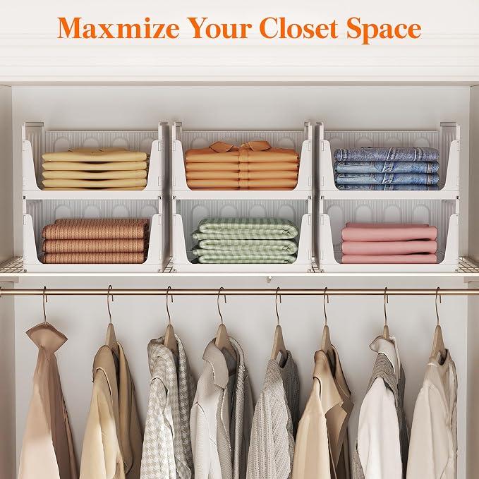 Lifewit 20 Pack Stackable Closet Organizers and Storage Basket - Image 7