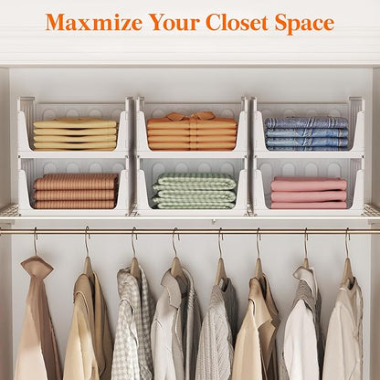 Lifewit 6 Pack Stackable Closet Organizers and Storage Basket - Image 7