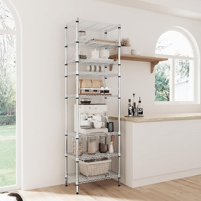 IZEUK 8 Tier Adjustable Metal Storage Shelving Unit, Heavy Duty Standing Rack - Image 2