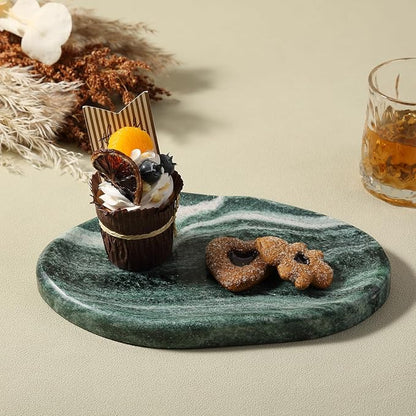 Koville Green Marble Cloud Shape Vanity Tray, Serving Stone Key Tray - Image 6