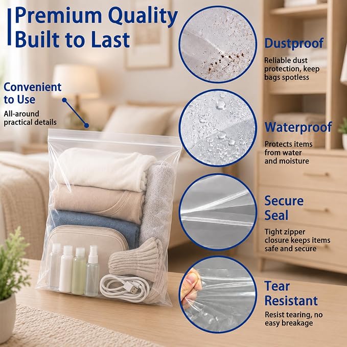 Extra Large 5 Gallon Zippered Plastic Bags - Image 3