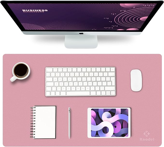 K KNODEL Small Office Leather Desk Mat, Mouse and Keyboard Pad, Computer and by K+KNODEL