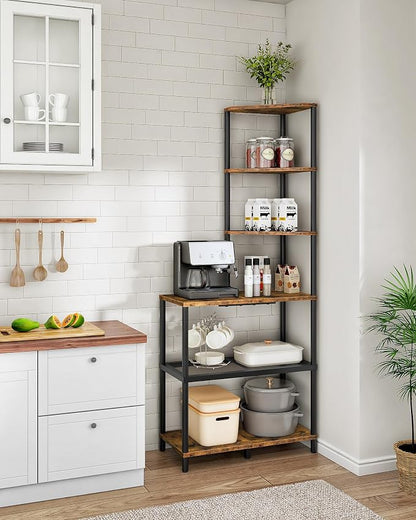 6-Tier Corner Shelf, Industrial Corner Bookshelf - Image 4