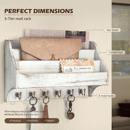 Rebee Vision Pine Wood Key Holder Wall Mount - Image 4