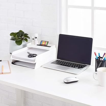 Amazon Basics Rectangular Plastic Desk Organizer, Half Accessory Tray - Image 8