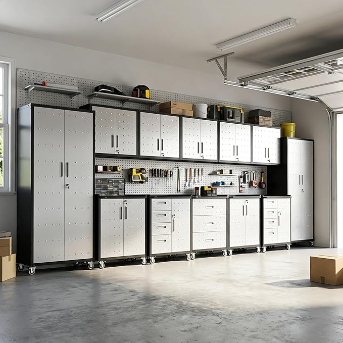 12-Piece Heavy Duty Steel Garage Cabinet System | All-in-One Modular Garage by VIYET