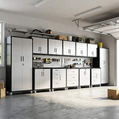 12-Piece Heavy Duty Steel Garage Cabinet System | All-in-One Modular Garage by VIYET