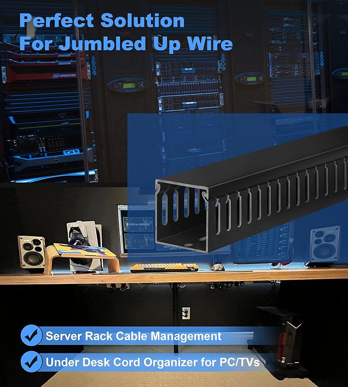 ZhiYo 2x2inCable Raceway, 6.6ft Server Rack Cable Management Under Desk Cord - Image 4