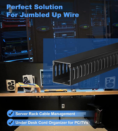 ZhiYo 99in Professional Server Rack Cable Management Raceway, H2in x W2in Cable - Image 5