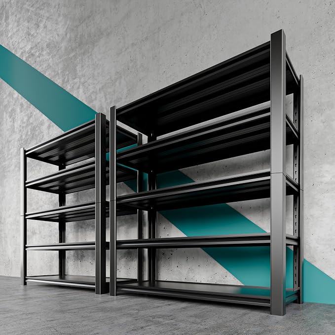 5 Tier Adjustable Metal Shelving Storage Rack, Storage Shelves, 59.8" Wx24 by Nexvrtau