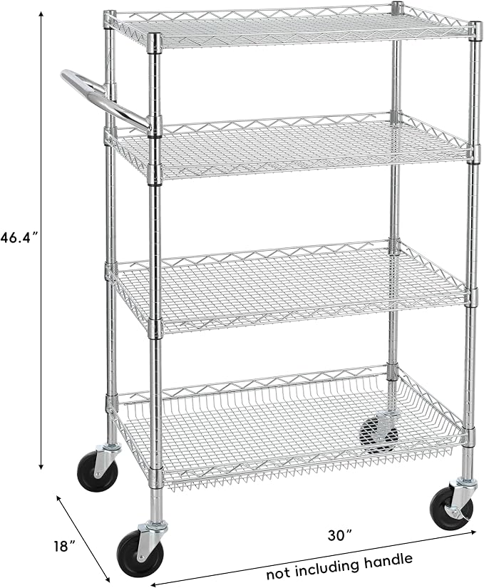 Finnhomy 4 Tier Heavy Duty Commercial Grade Rolling Cart - Image 3