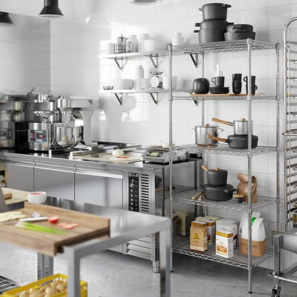 21" Deep x 30" Wide x 74" Height Wire Shelving Kit | 5-Tier | NSF Commercial - Image 6