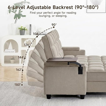70.9" Chaise Lounge Chair Indoor, Oversized Boucle Upholstered Sofa Bed - Image 7