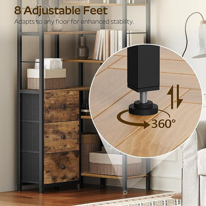 Corner Bookshelf, 7 Tier L-Shaped Bookcase - Image 7