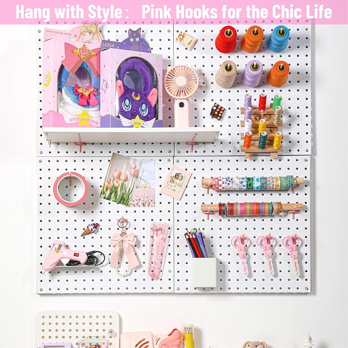 HUHOLE Pegboard Hooks 4 Inch 50PC, Fit 1/4" or 1/8" Pegboard, Ideal Peg Board - Image 5