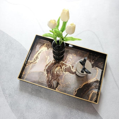 Black Marbling Decorative Tray - Image 5