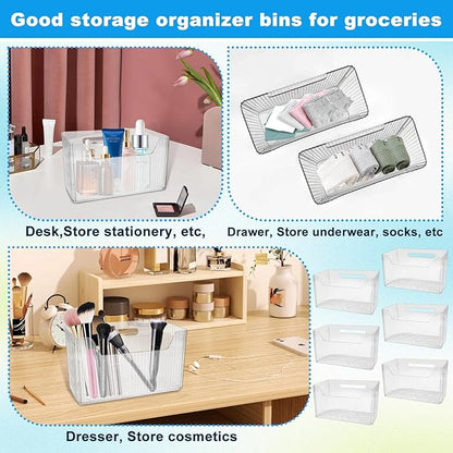 6Pcs Storage Organizer Bins Wall Mounted Organizer Basket Large Size Clear - Image 5
