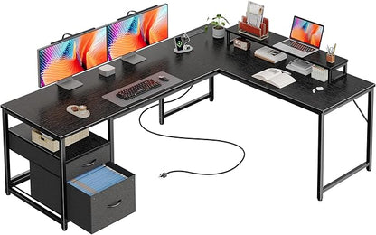 PRAISUN 63 Inch L Shaped Desk by PRAISUN