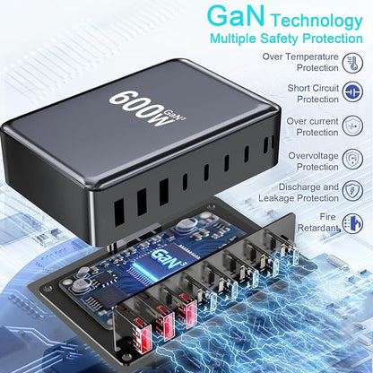 600W USB C Charger Block, Laptop Charger Adapter Compatible - Image 5