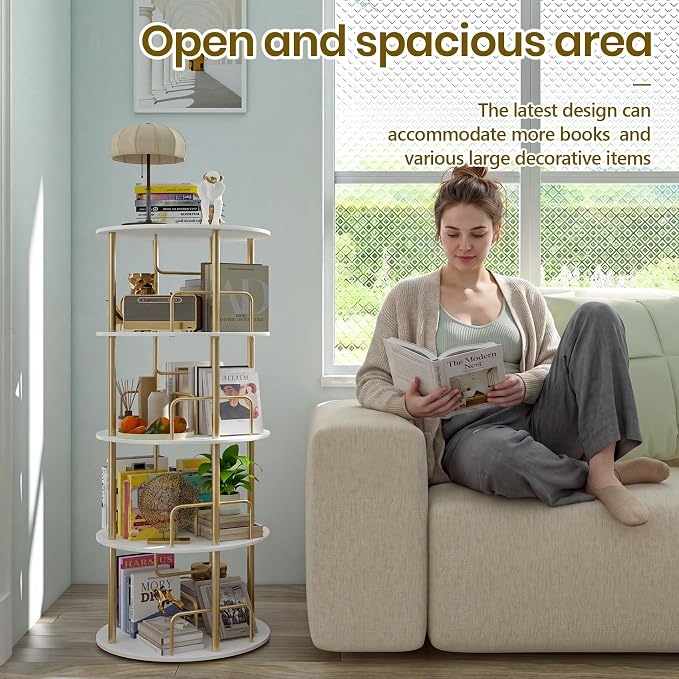360° Rotating Bookshelf, Revolving Bookcase - Image 3