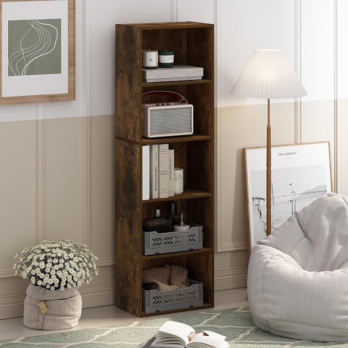 Furinno LUDER Book Shelf, 5-Cube Bookshelf, Bookcase - Image 2