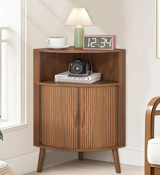 Bathroom Corner Storage Cabinet, 31.5''H Small Floor Corner Cabinet by Limaoaio