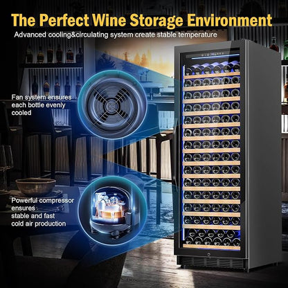Wine Fridge Freestanding, 173 Bottles 24 Inch Wine Cooler Refrigerator - Image 4