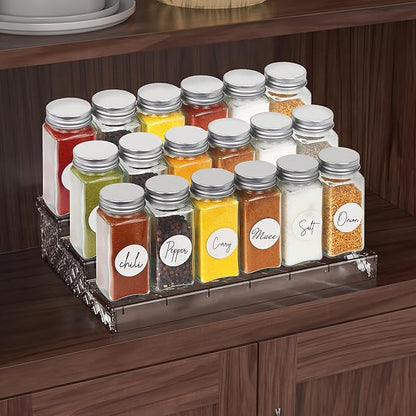 Simple Houseware Spice Jars 4-oz Square Glass Bottles, 24 Pack | 4 Ounce - Image 5